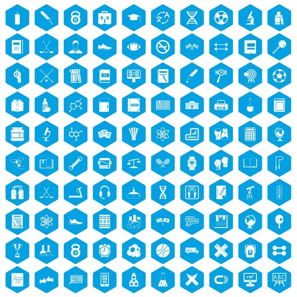 100 üniversite simgeleri mavi ayarla