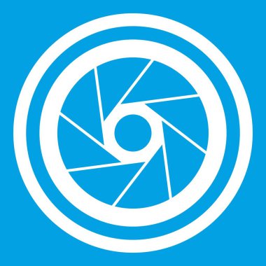 Beyaz büyük objektif simge