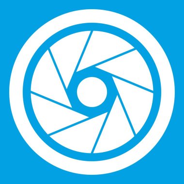 Beyaz küçük objektif simge