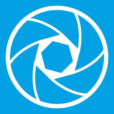 Profesyonel objektif simgesi Beyaz