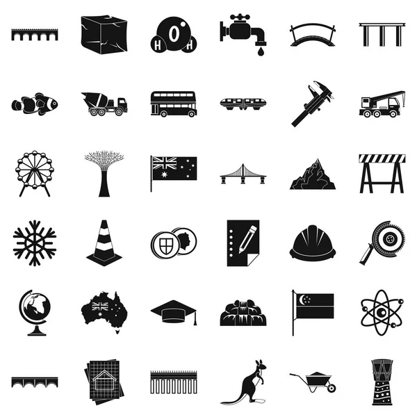 Küçük köprü Icons set, basit tarzı