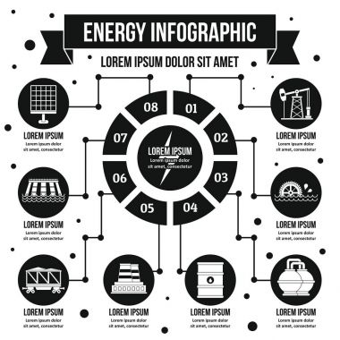Enerji Infographic kavramı, basit tarzı