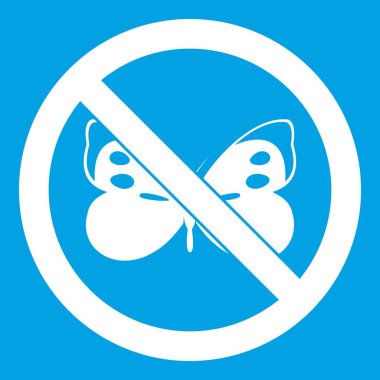 Hiçbir kelebek işareti simgesi Beyaz