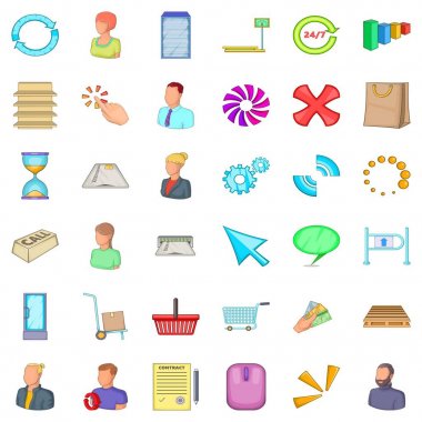 İş veritabanı simgeler ayarla, tarzı çizgi film