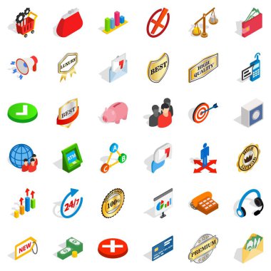 İyi iş simgeler kümesi, izometrik stili