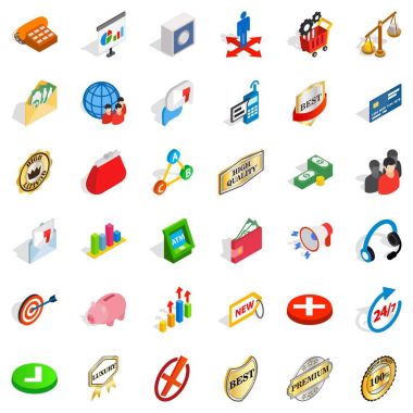 İş şirket simgeler kümesi, izometrik stili