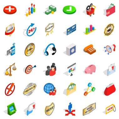 İş organizasyon simgeler kümesi, izometrik stili