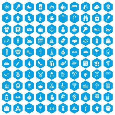 100 aile geleneği simgeleri mavi ayarla