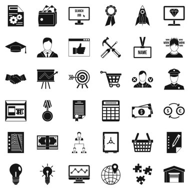 İş tanıtımı simgeler kümesi, basit tarzı