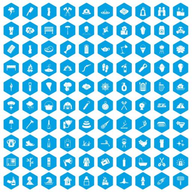 100 simgeleri mavi ayarla ateş