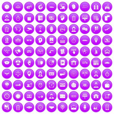 100 saat simgeleri çalışma mor ayarla