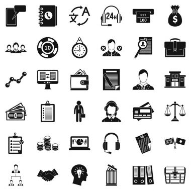 İş insanlar simgeler kümesi, basit tarzı