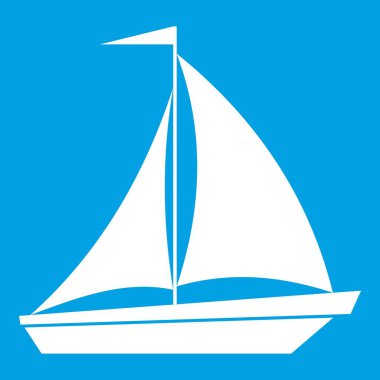 Tekne yelken simgesi beyaz ile