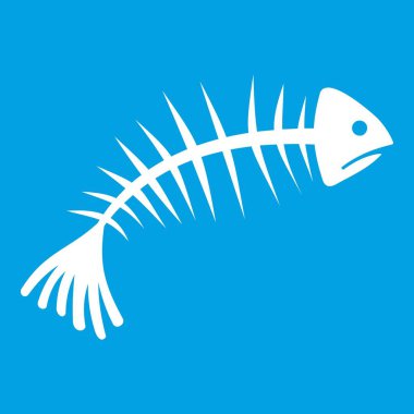 Balık kemikleri simgesi Beyaz