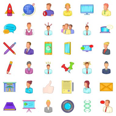 İş proje simgeleri ayarla, tarzı çizgi film