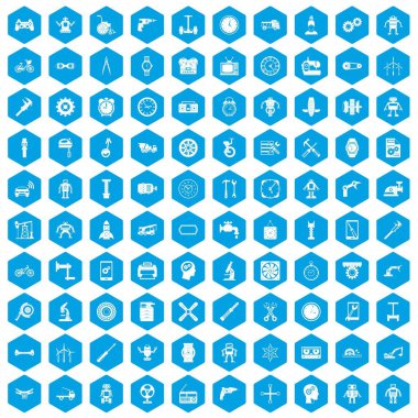 100 simgeleri mavi ayarla dişli