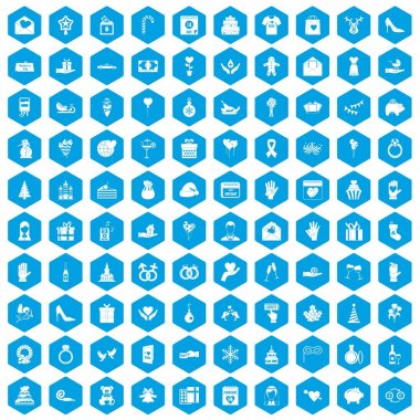 Mavi 100 Hediye Icons set