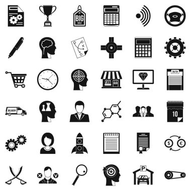 İş stratejisi simgeler kümesi, basit tarzı