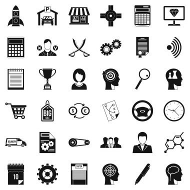 İş seçimi simgeler kümesi, basit tarzı