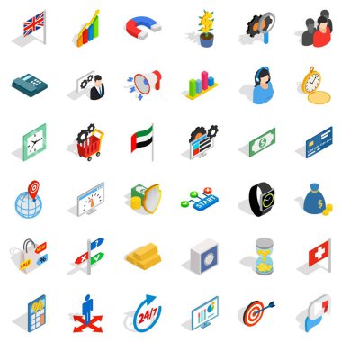 Strateji Icons set, izometrik stili