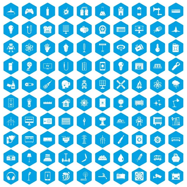 100 enerji simgeleri mavi ayarla