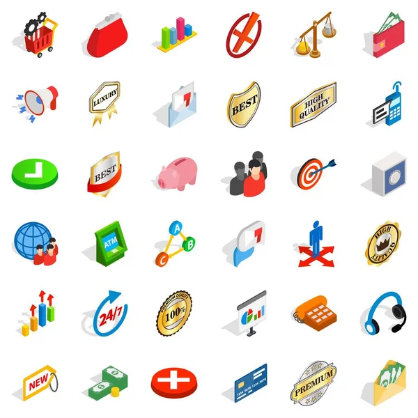 İyi iş simgeler kümesi, izometrik stili