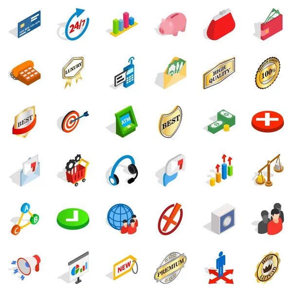 İşadamı Icons set, izometrik stili