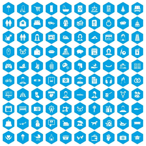 100 aile simgeleri mavi ayarla