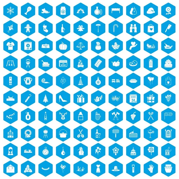 100 aile geleneği simgeleri mavi ayarla