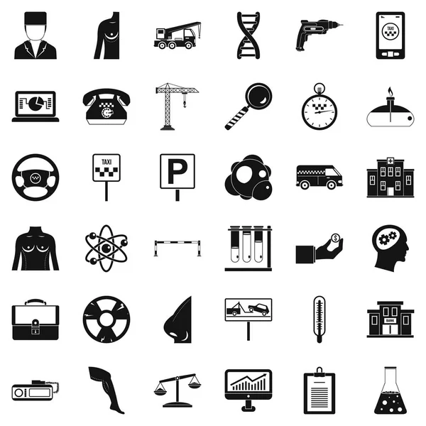 Business equipment icons set, simple style — Stock Vector