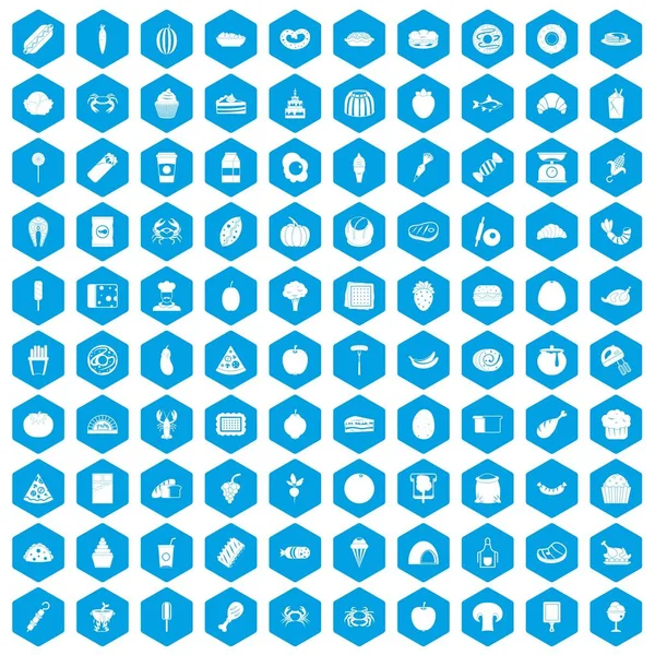 100 en sevdiği yemek simgeleri mavi ayarla