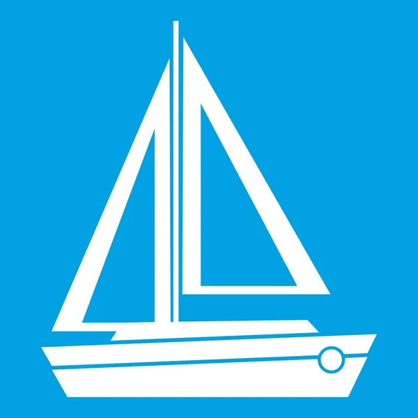 白い小舟アイコン — ストックベクタ