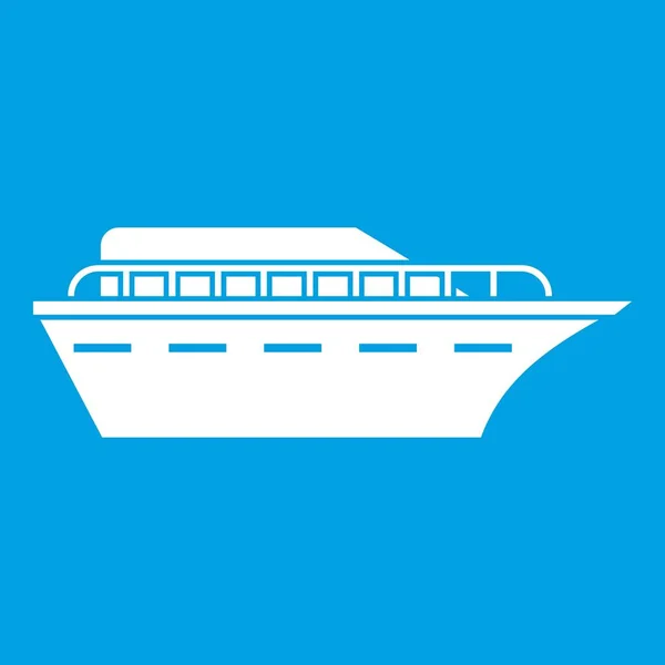 Powerboat εικονίδιο λευκό — Διανυσματικό Αρχείο