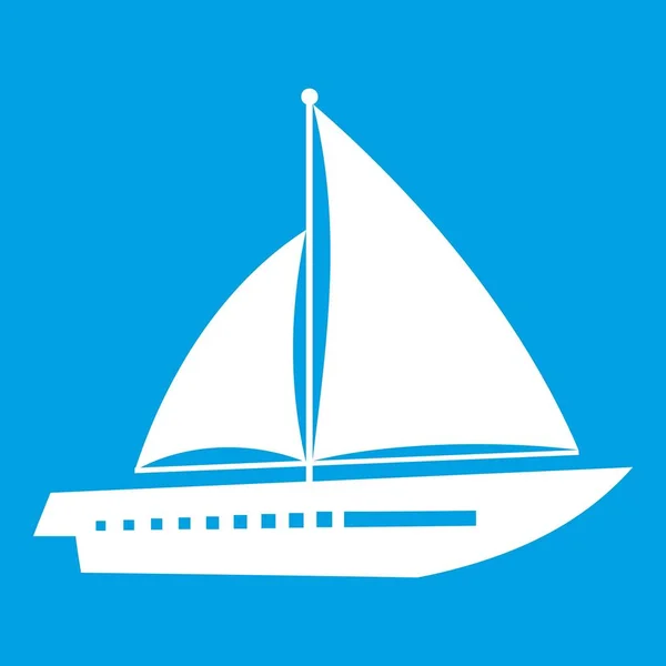 セーリング ヨットのアイコン白 — ストックベクタ