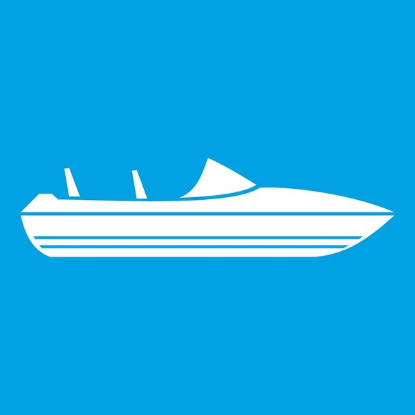 Kleine Motorboot-Ikone weiß — Stockvektor