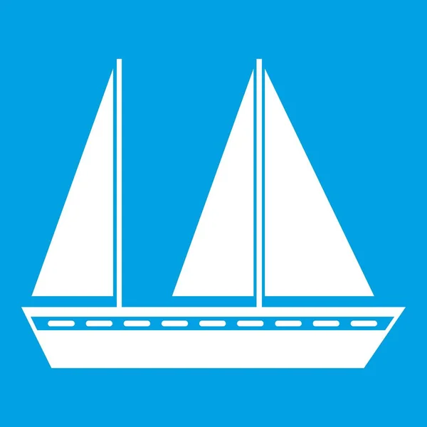 白い帆船のアイコン — ストックベクタ
