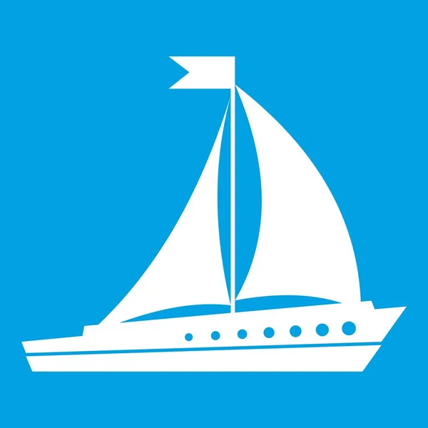 Icona della nave a vela bianca — Vettoriale Stock