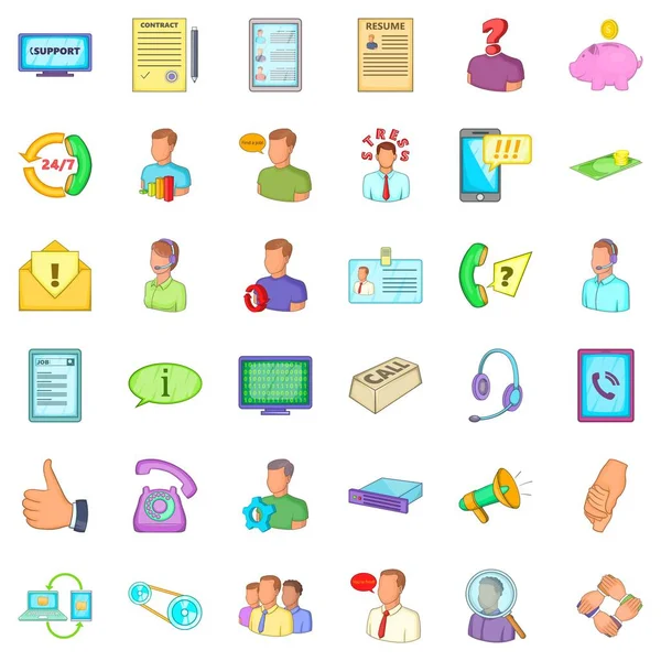 İş konuşma simgeler ayarla, tarzı çizgi film