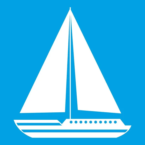 白い海のヨットのアイコン — ストックベクタ