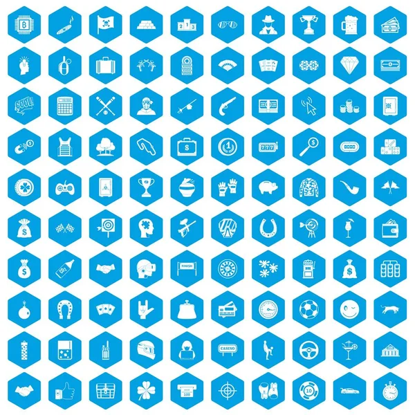 100 simgeleri kumar mavi ayarla