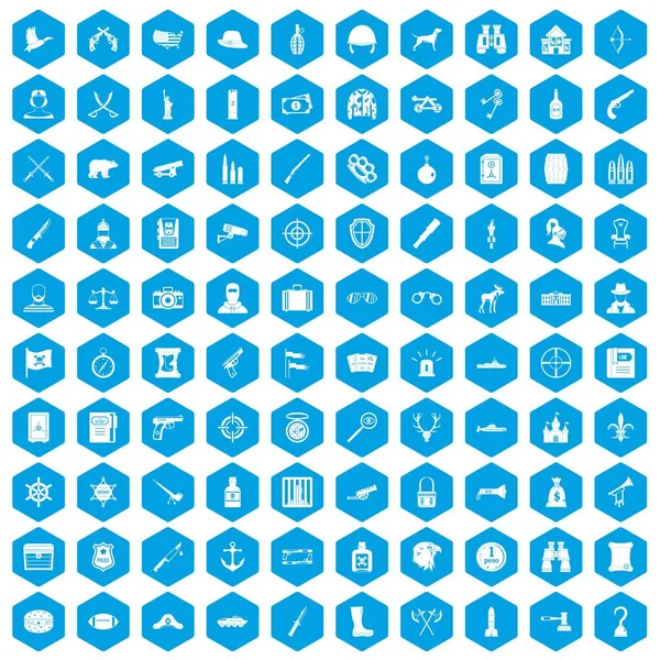 100 silah simgeleri mavi ayarla