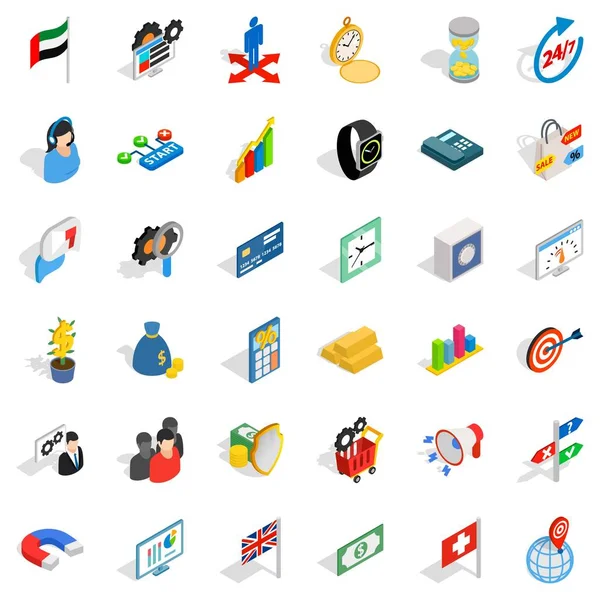İşkadını Icons set, izometrik stili