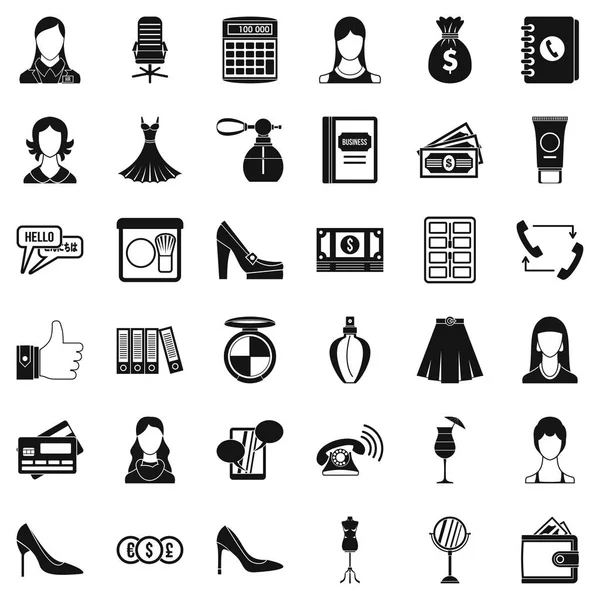 İş ofis simgeler kümesi, basit tarzı