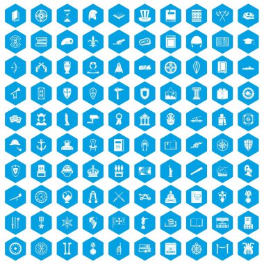 100 geçmiş simgeleri mavi ayarla