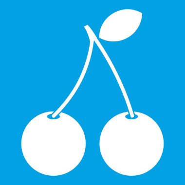 İki Olgun Kiraz çilek beyaz simge