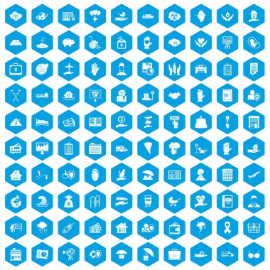 100 sigorta simgeleri mavi ayarla