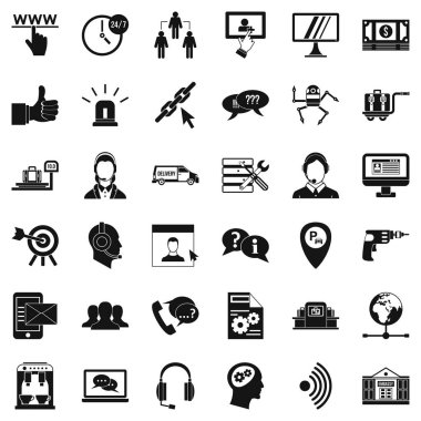 Merkezi operatörü Icons set, basit tarzı