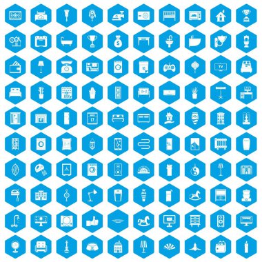 100 iç simgeleri mavi ayarla