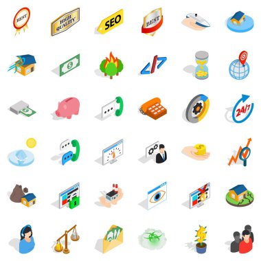 Operatör Icons set, izometrik stili