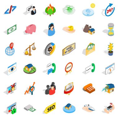 İstişare Icons set, izometrik stili